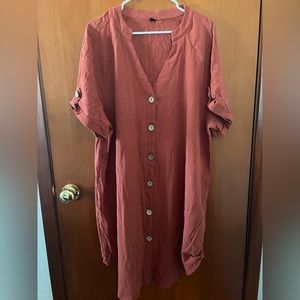 Burnt orange Cotton Dress